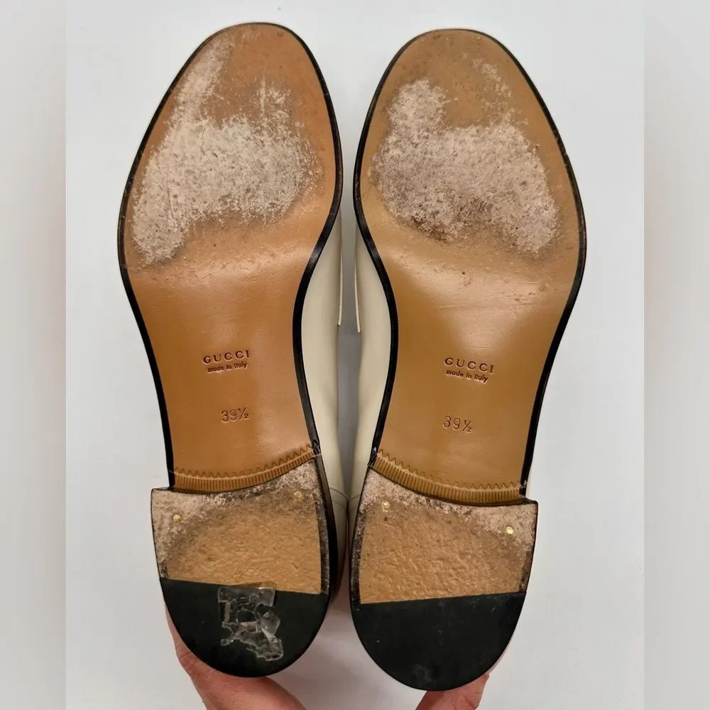 GUCCI Jakarta Interlocking G Horsebit Loafers Calfskin Mystic White EU39.5 US9.5 - Picture 8 of 9